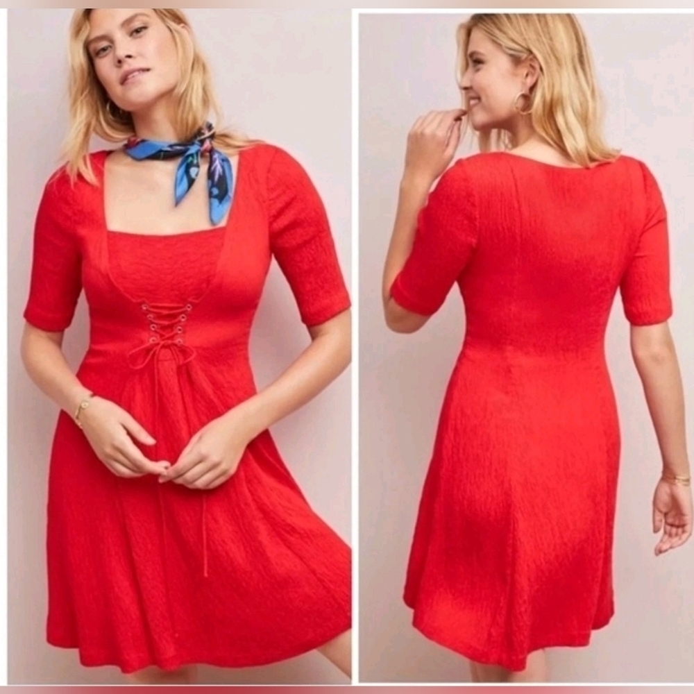Anthropologie Maeve Juliete Corseted Fit and Flare Mini Dress 12